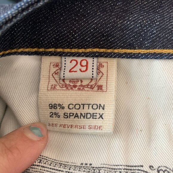 Evisu Heritage Dark Wash Denim Jeans With Straight Leg Cut Size 29 - Picture 9 of 9